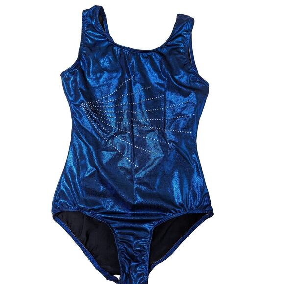 ZKQL Girls leotard Small Rhinestones Bust 30" And Hips 28" Unstretched preowned - Picture 1 of 7